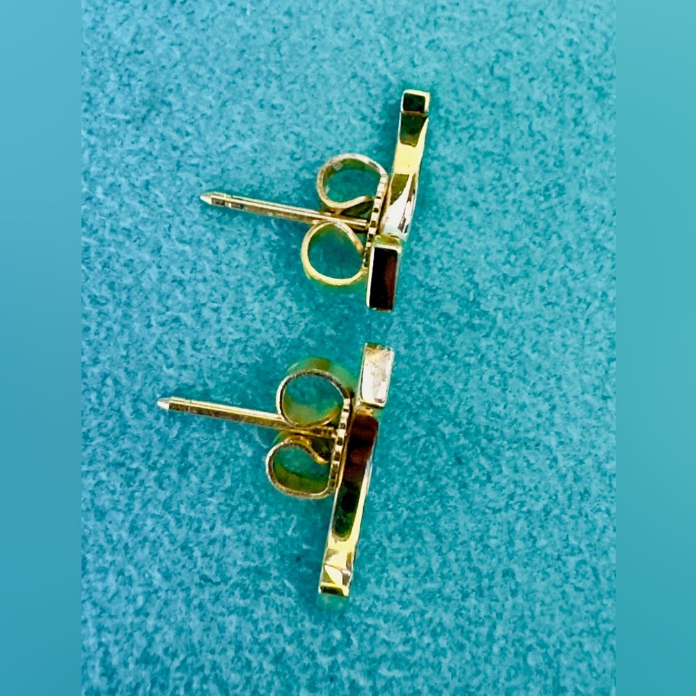 Authentic Tiffany & Co 18k Yellow Gold Smile T Earrings W Original Box - Picture 4 of 8